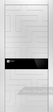 Дверь со стеклом Ofram (Офрам) Лабиринт Lab (Белая эмаль)