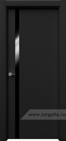 Дверь со стеклом Ofram (Офрам) Батис Bat V2 (Черная эмаль)