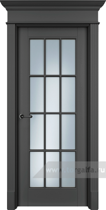 Дверь со стеклом Ofram (Офрам) Оксфорд OXFs (Черная эмаль)