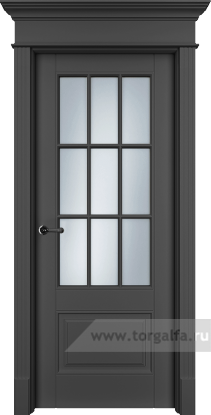 Дверь со стеклом Ofram (Офрам) Оксфорд OXF2s (Черная эмаль)