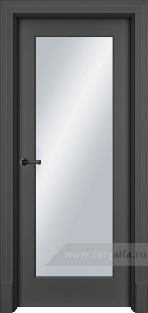 Дверь со стеклом Ofram (Офрам) Нафта Nfs (Черная эмаль)