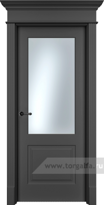 Дверь со стеклом Ofram (Офрам) Нафта Nf2s (Черная эмаль)