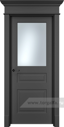 Дверь со стеклом Ofram (Офрам) Нафта Nf3s (Черная эмаль)