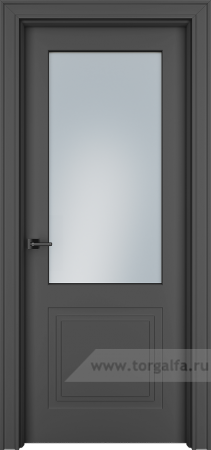 Дверь со стеклом Ofram (Офрам) Паспарту Psp2s (Черная эмаль)