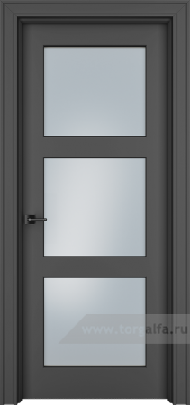 Дверь со стеклом Ofram (Офрам) Паспарту Psp33s (Черная эмаль)