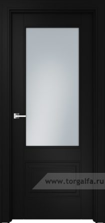 Дверь со стеклом Ofram (Офрам) Дельта Delt2s (Черная эмаль)