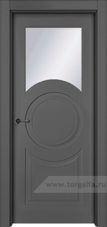 Дверь со стеклом Ofram (Офрам) Метро Mts (Черная эмаль)
