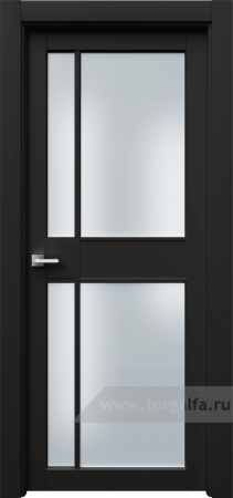 Дверь со стеклом Ofram (Офрам) Ронда Rond2R4s (Черная эмаль)