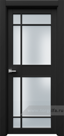Дверь со стеклом Ofram (Офрам) Ронда Rond3R8s (Черная эмаль)