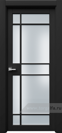 Дверь со стеклом Ofram (Офрам) Ронда Rond3R9s (Черная эмаль)
