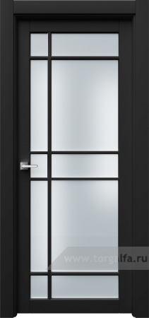 Дверь со стеклом Ofram (Офрам) Ронда Rond3R10s (Черная эмаль)