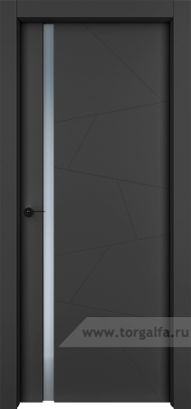 Дверь со стеклом Ofram (Офрам) Берген Berg стекло белое (Черная эмаль)
