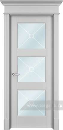 Дверь со стеклом Ofram (Офрам) Танжер Tan33XOs (Белая эмаль)