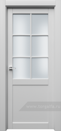 Дверь со стеклом Ofram (Офрам) Парнас Parn2R6s (Белая эмаль)