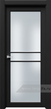 Дверь со стеклом Ofram (Офрам) Ронда Rond2R3s (Черная эмаль)