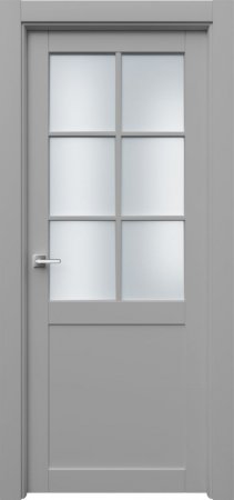 Дверь со стеклом Ofram (Офрам) Парнас Parn2R6s (Серая эмаль)