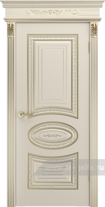Глухая дверь Шейл Дорс Лира luxury В2 патина Белое золото (Шампань)