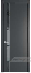 Межкомнатная дверь скрытого монтажа 18PW Зеркало Grey с молдингом Серебро