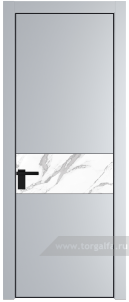17PA Нефи белый узор серебро с профилем Черный матовый RAL9005