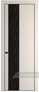 20PA Неро мрамор с профилем Черный матовый RAL9005