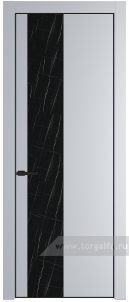 20PA Неро мрамор с профилем Черный матовый RAL9005