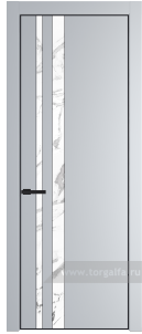 20PA Нефи белый узор серебро с профилем Черный матовый RAL9005
