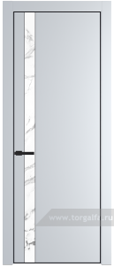 18PA Нефи белый узор серебро с профилем Черный матовый RAL9005