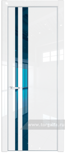 Дверь мдф 20LE Зеркало Blue с кромкой Серебро