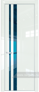 Дверь мдф 20LE Зеркало Blue с кромкой Серебро