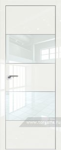 22LE Lacobel Белый лак с кромкой Серебро